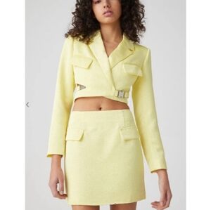 ATOIR Emerson Blazer in Yellow Buckle Detail Cutout Cropped Spring Blazer